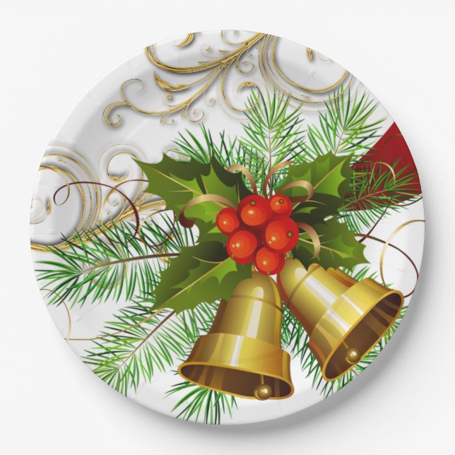 Assiettes en papier Noël hivernal (Devant)