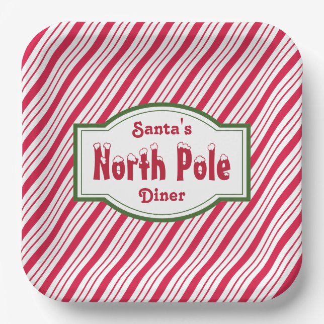 Assiettes en papier Noël Pôle Nord (Recto)