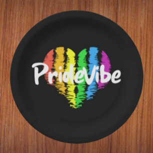 Assiettes en papier noir audacieuses PrideVibe Hea