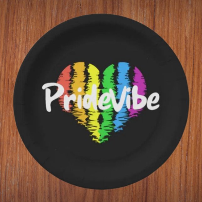 Assiettes en papier noir audacieuses PrideVibe Hea (Créateur téléchargé)