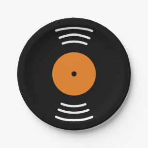 Assiettes en papier novelty disque de musique viny