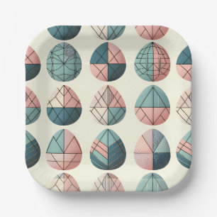 Assiettes en papier œufs de Pâques scandinaves
