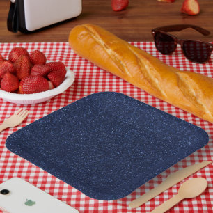 Assiettes en papier pailleté bleu 4 juillet
