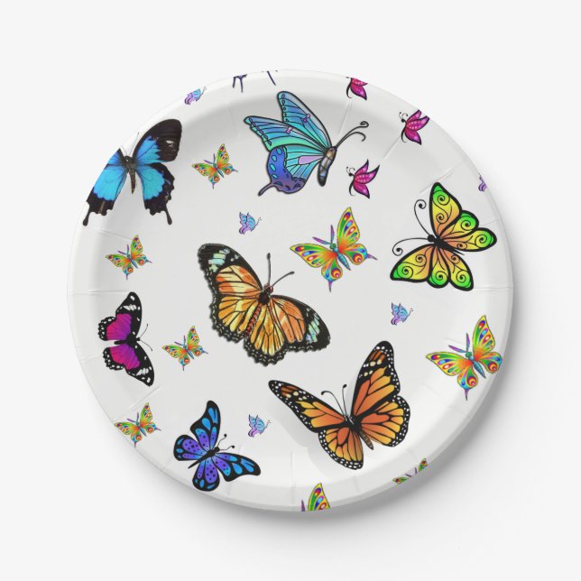 Assiettes en papier Papillon (Devant)