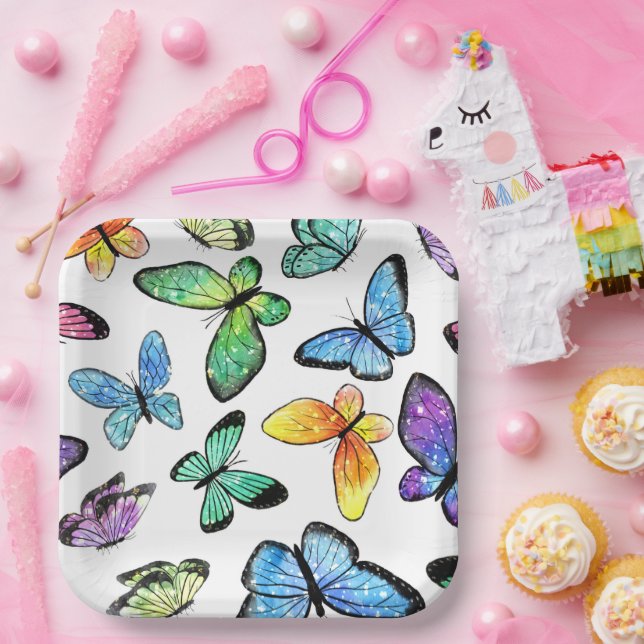 Assiettes en Papier Papillon - Fournitures de Fête (Fête)