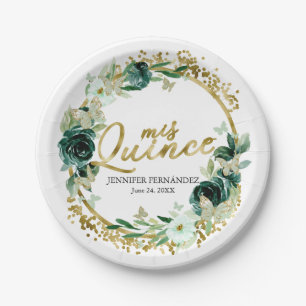 Assiettes en Papier Papillon Quinceanera Floral Ve