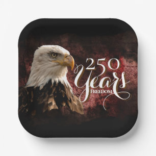 Assiettes en papier Patriotic Eagle 250 ans