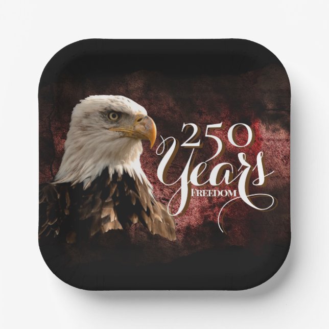 Assiettes en papier Patriotic Eagle 250 ans (Recto)