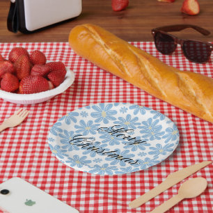 Assiettes en papier personnalisées - Motif floral 