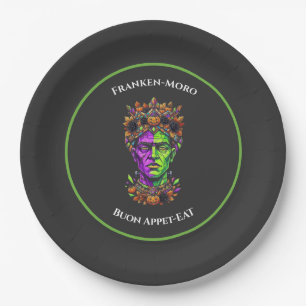 Assiettes en papier personnalisées Neon Halloween