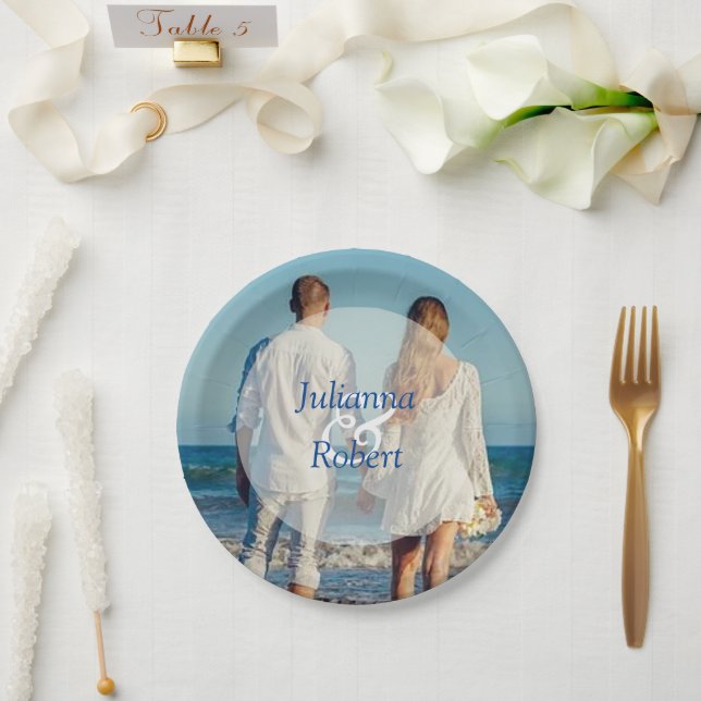 Assiettes en papier photo (Mariage)