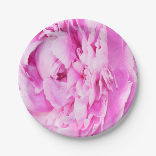 Assiettes en papier Pivoine Rose Clair (Devant)