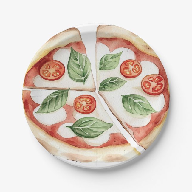 Assiettes en papier pizza amusantes (Devant)