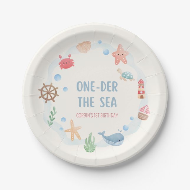Assiettes en papier pour 1er anniversaire One-der  (Devant)