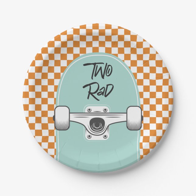 Assiettes en papier pour 2e anniversaire Skateboar (Devant)