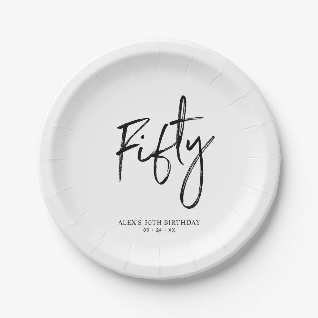Assiettes en Papier pour 50e anniversaire Fifty Mo (Devant)