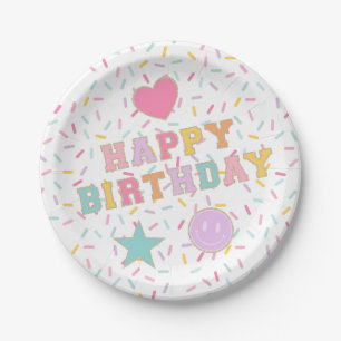 Assiettes en papier pour anniversaire avec lettres
