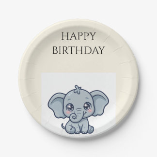 Assiettes en papier pour anniversaire de bébé élép