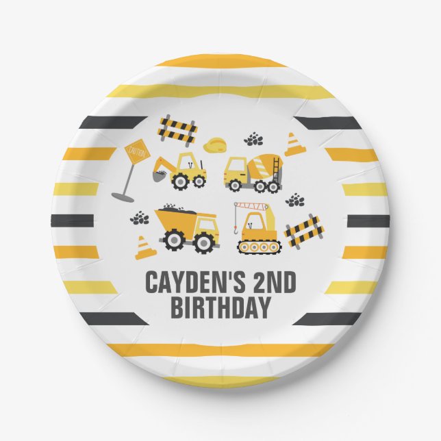 Assiettes en papier pour anniversaire de camion de (Devant)