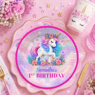 Assiettes en papier pour anniversaire de fille Lic