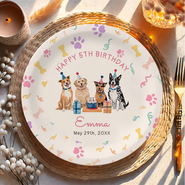Assiettes en papier pour anniversaire de filles av (Créateur téléchargé)
