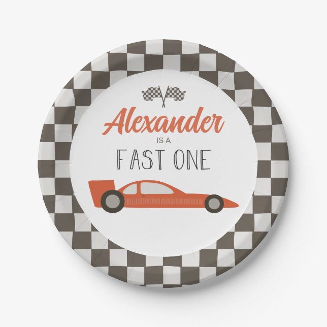 Assiettes en papier pour anniversaire de voiture d (Devant)