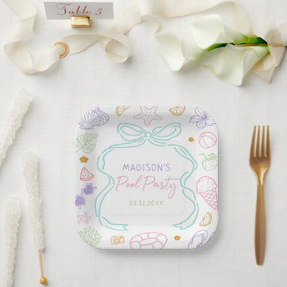 Assiettes en papier pour anniversaire fête au bord