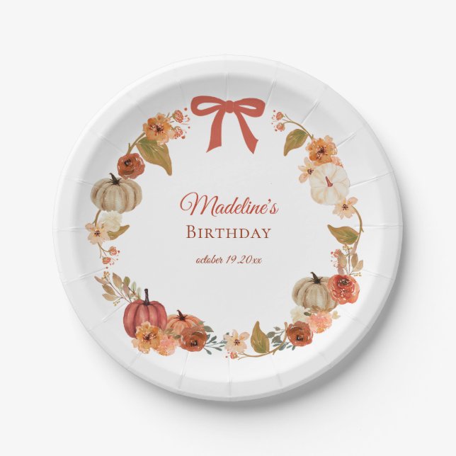 Assiettes en papier pour anniversaire Fleur de cit (Devant)