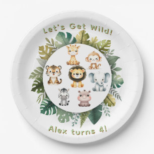 Assiettes en papier pour anniversaire Jungle Safar