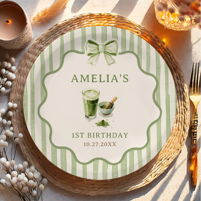 Assiettes en papier pour anniversaire matcha rayur (Créateur téléchargé)