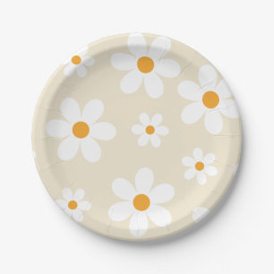 Assiettes en papier pour anniversaire Rétro Groovy