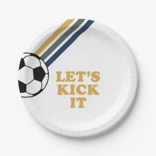 Assiettes en papier pour anniversaire Retro Soccer