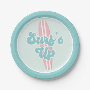 Assiettes en papier pour anniversaire Surfs Up Pin