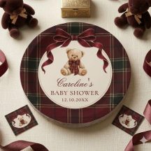Assiettes en papier pour Baby Shower avec ours en 