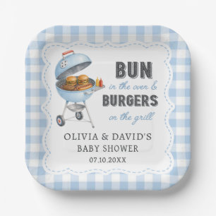 Assiettes en papier pour Baby Shower BBQ Burger Gi