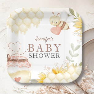 Assiettes en papier pour Baby Shower Bee