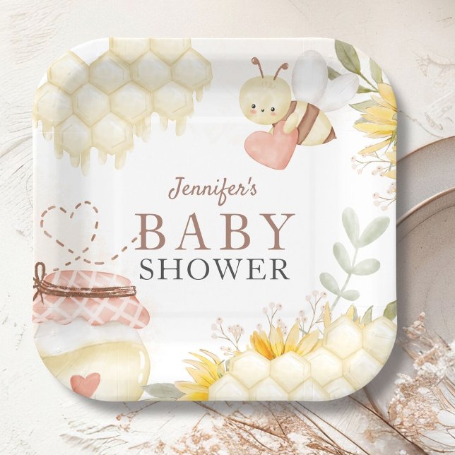 Assiettes en papier pour Baby Shower Bee (Créateur téléchargé)