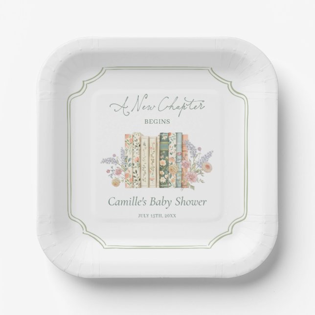 Assiettes en papier pour Baby Shower Conte de Fée  (Recto)