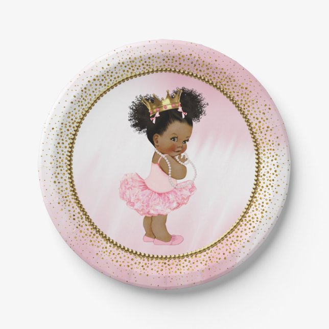 Assiettes en papier pour Baby Shower de Princesse  (Devant)