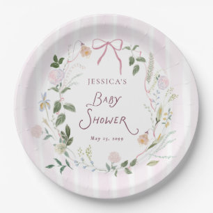 Assiettes en papier pour Baby Shower Fleurs Fantai