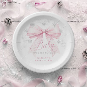 Assiettes en papier pour Baby Shower Hiver Arc en