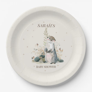 Assiettes en papier pour Baby Shower Loutre de la