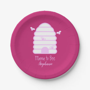 Assiettes en papier pour Baby Shower Mama to Bee