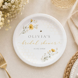 Assiettes en Papier pour Baby Shower Meant to Bee