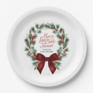 Assiettes en Papier pour Baby Shower Merry Little