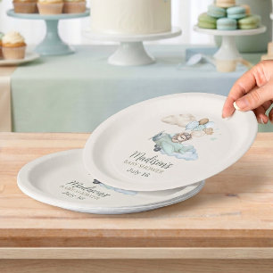 Assiettes en papier pour Baby Shower Ourson Aviate