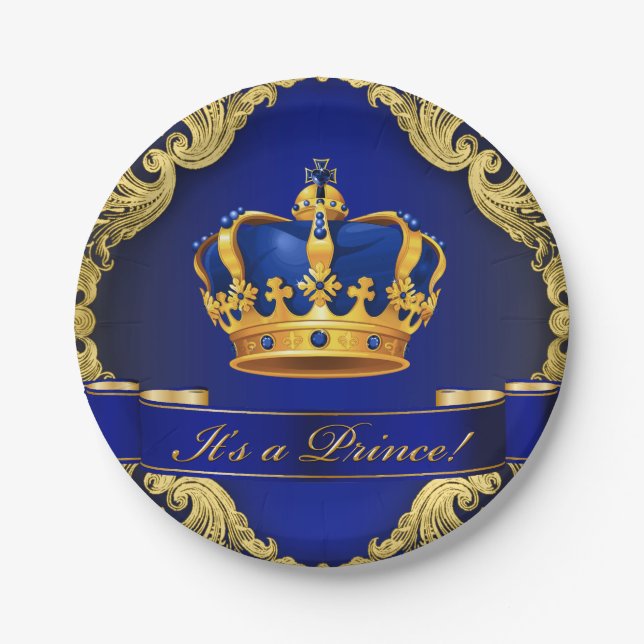 Assiettes en papier pour Baby Shower Prince (Devant)