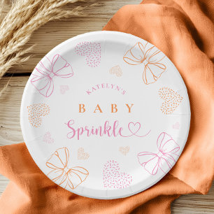 Assiettes en papier pour Baby Shower Ruban Sprinkl