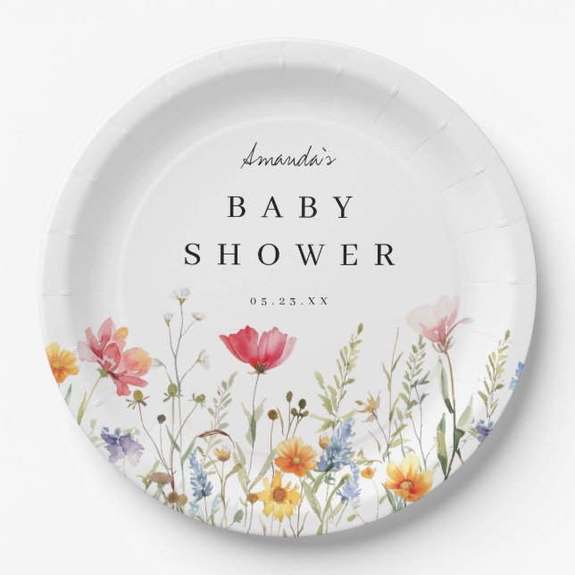 Assiettes en papier pour baby shower sur le thème  (Devant)