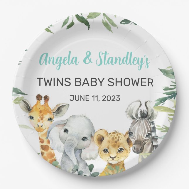 Assiettes en papier pour baby shower sur le thème  (Devant)
